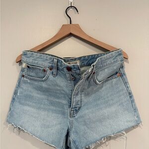 Madewell Faded Light Blue High-Rise Denim Cutoff Shorts